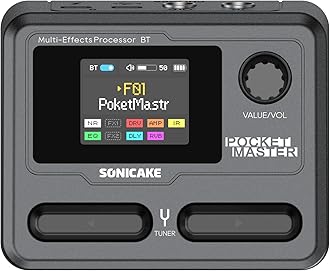 SONICAKE Multi Effector Guitar Bass Amplifier Modeling IR Cabinet Simulation Stereo OTG USB Audio Interface BT Audio 1.77" LCD Color Screen Built-in Lithium Battery Pocket Master