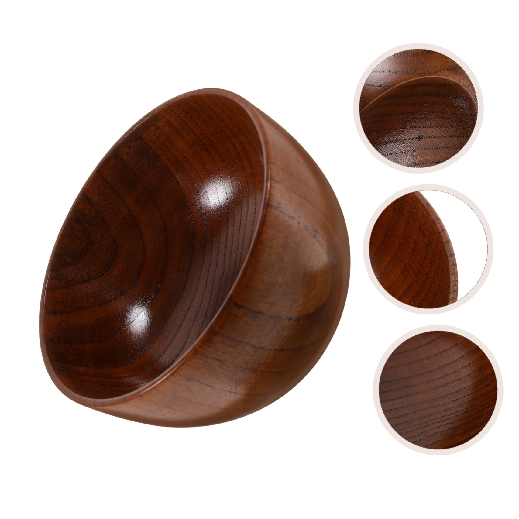 PRETYZOOM 4piezas Tazón De Madera Japonés Antideslizante Para y Ensaladas Bowl De Madera Natural Para Alimentos Para Restaurantes y Doméstico