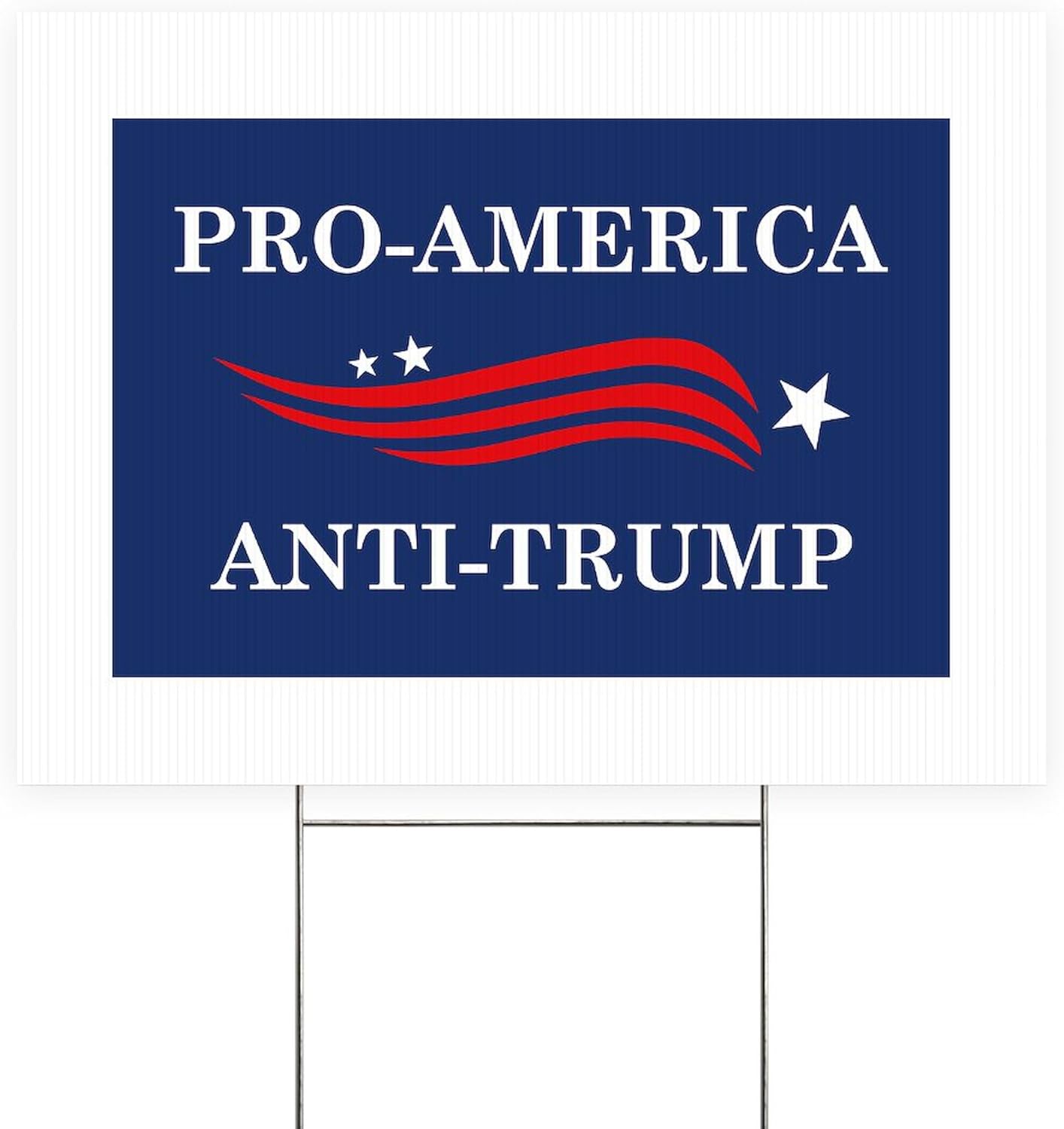 CafePress Pro America Anti Trump Yard Sign, Vinyl Lawn Sign, 22" w x 18" h