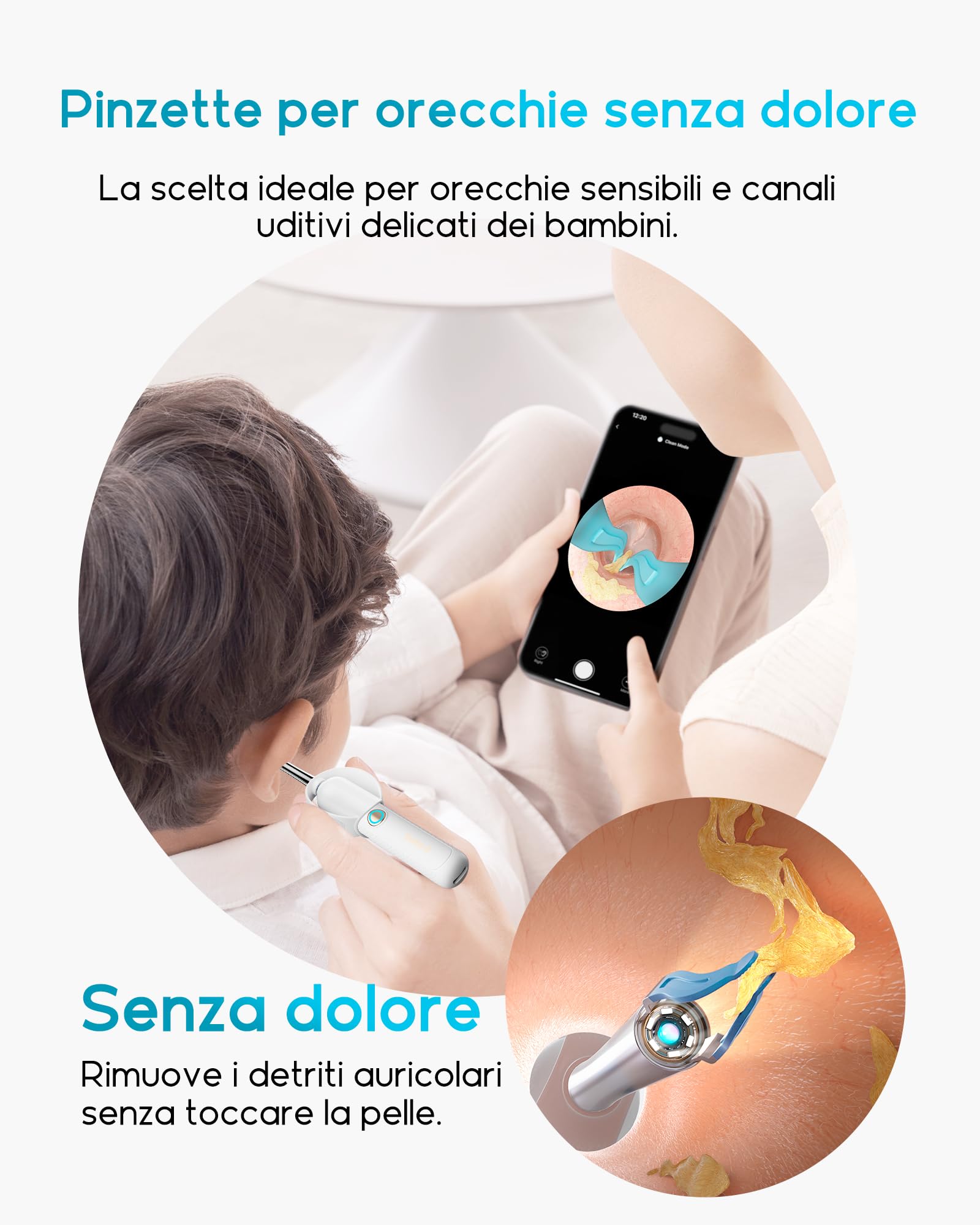 Bebird Otoscopio Digitale, 1920P HD Flessibile Pulisci Orecchie con Telecamera, Kit Rimozione Cerumeper Orecchie/Naso/Gola, Pulizia Orecchie con Pinzette,Punte Sostituibili per Adulti Bambini