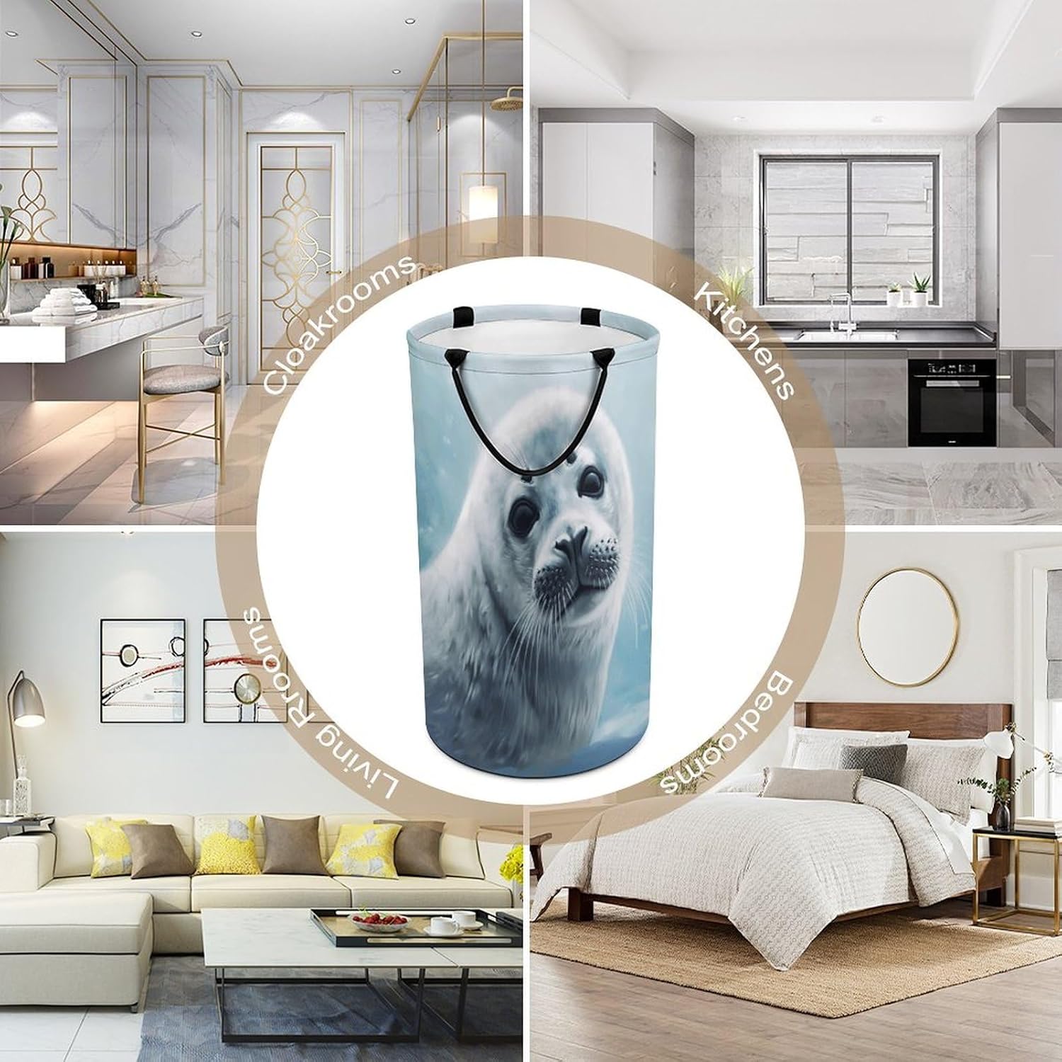 Dirty Clothes Basket Harp Seal Painting Wallpaper Perfect for Clothes, Pillows, And More