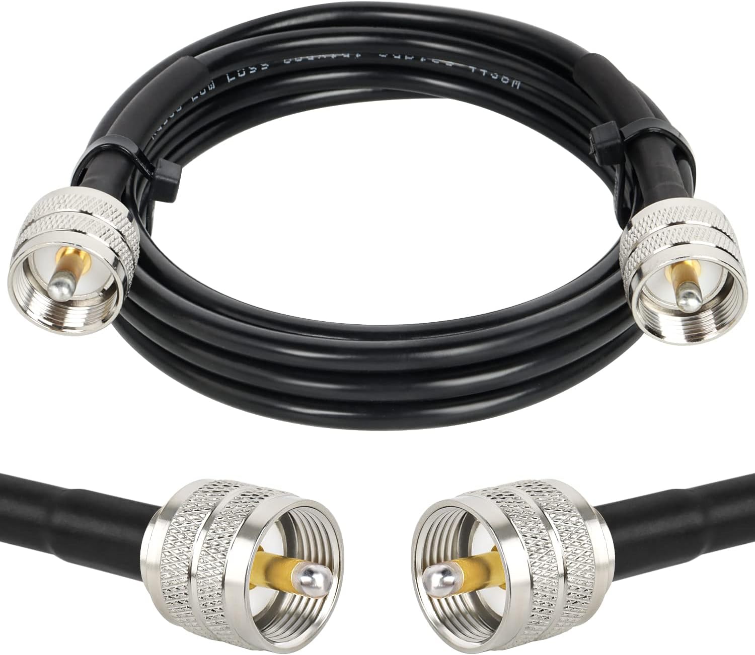 MOOKEERF CB Coax Cable 6FT, RG58 PL259 Coaxial Cable UHF Male to UHF Male Cable for CB Radio, Ham Radio, Amateur Radio, Antenna Analyzer, SWR Meter
