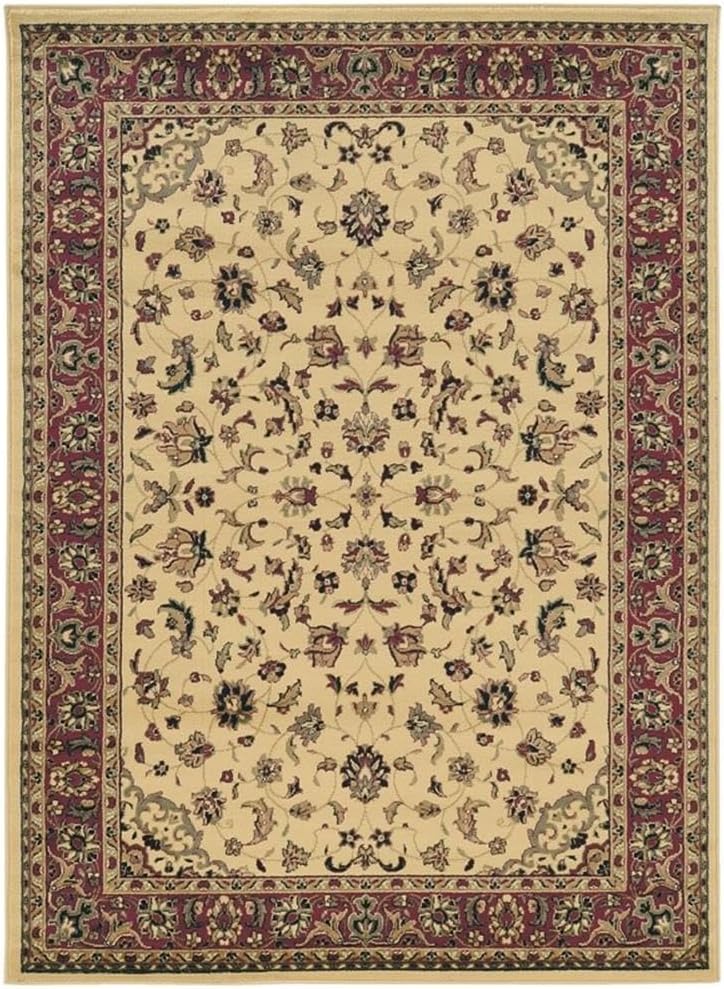 Pemberly Row Traditional Floral Area Rug, 3'3" x 4'11", Polypropylene Material, Black Sarouk Design, Durable Non-Shedding Accent Rug for Entryway, Living Room, Bedroom, Dining Room, or Hallway