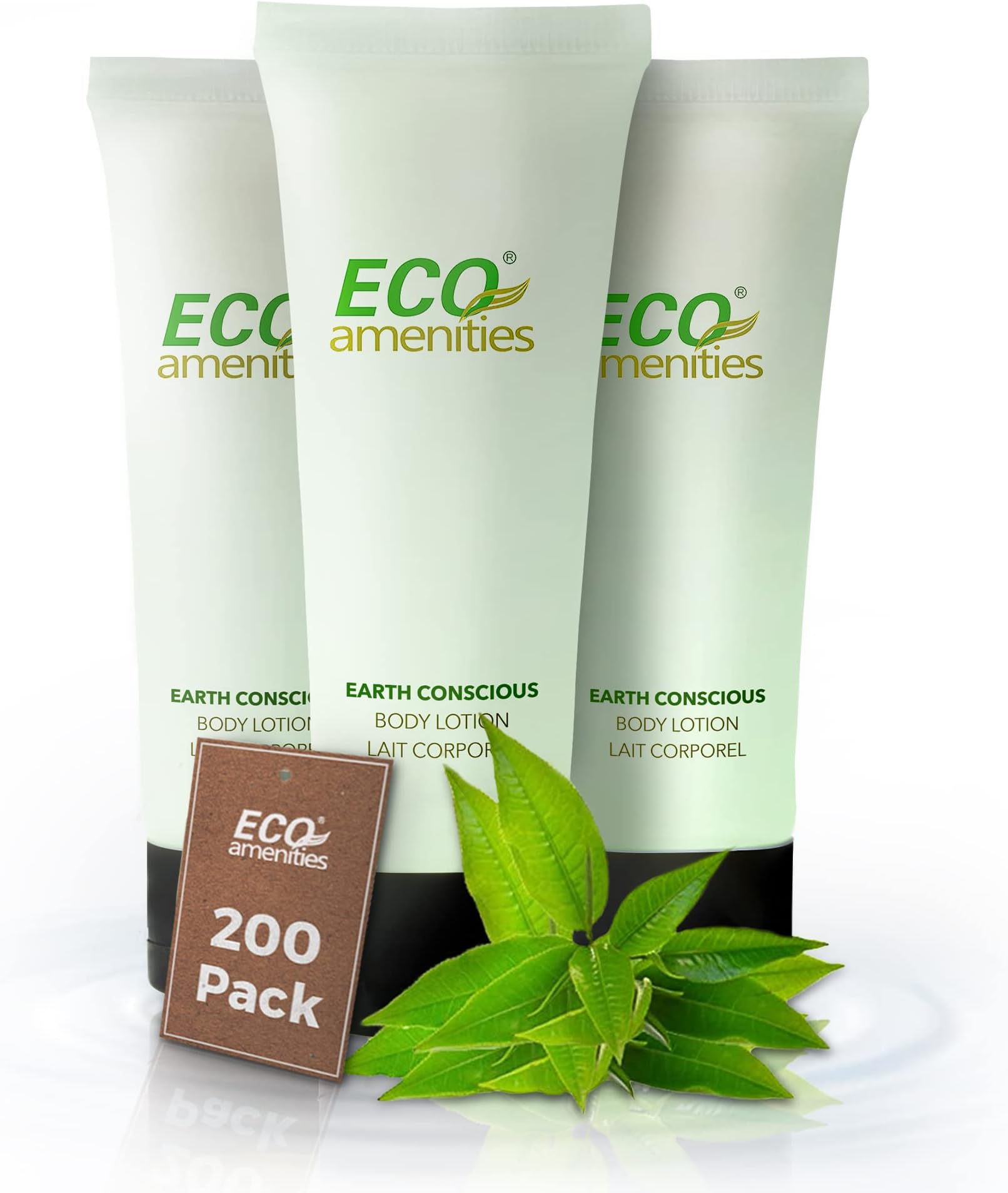 ECO amenities Travel Lotion Bulk - 200-Pack - 1 fl oz (30 ml) Tubes - Hydrating Green Tea Scented Body & Hand Lotion - Travel Toiletries