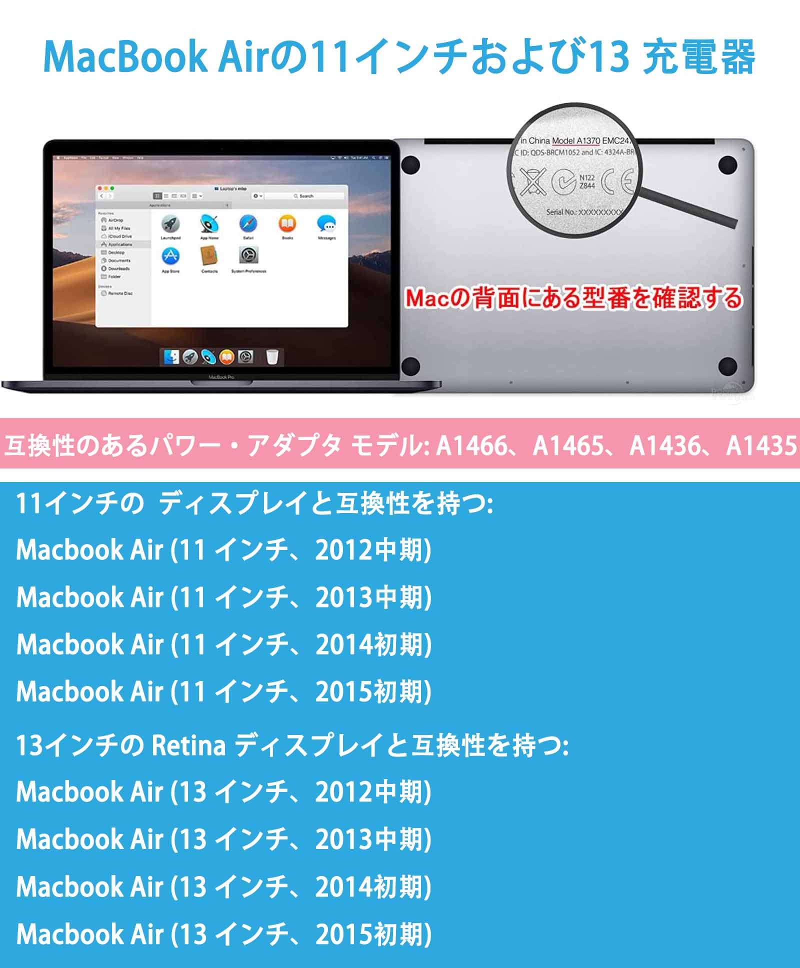 Amazon.co.jp: Macbook Air 充電器 Mac Book Air 11インチおよび 13