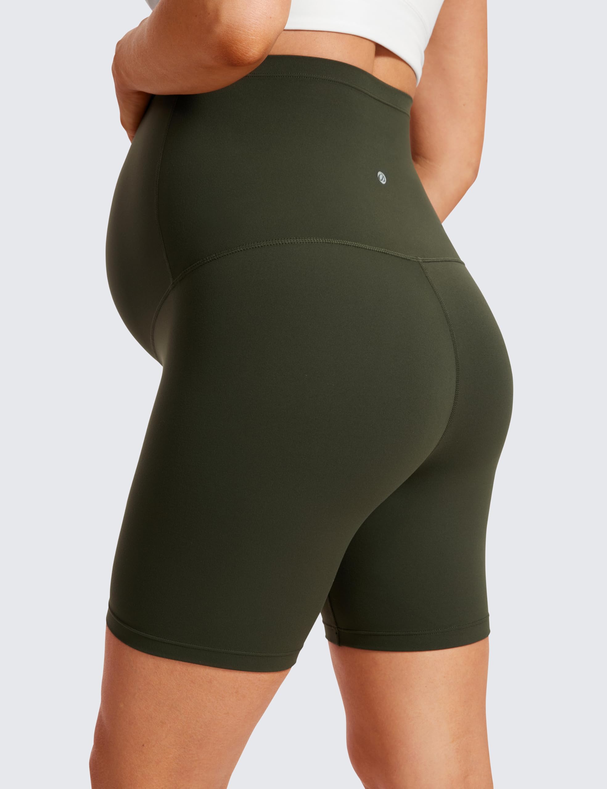 CRZ YOGA Mujeres Butterluxe Maternidad Yoga Bermudas sobre el Vientre Ejercicio Correr Atlético - 10/15/20cm