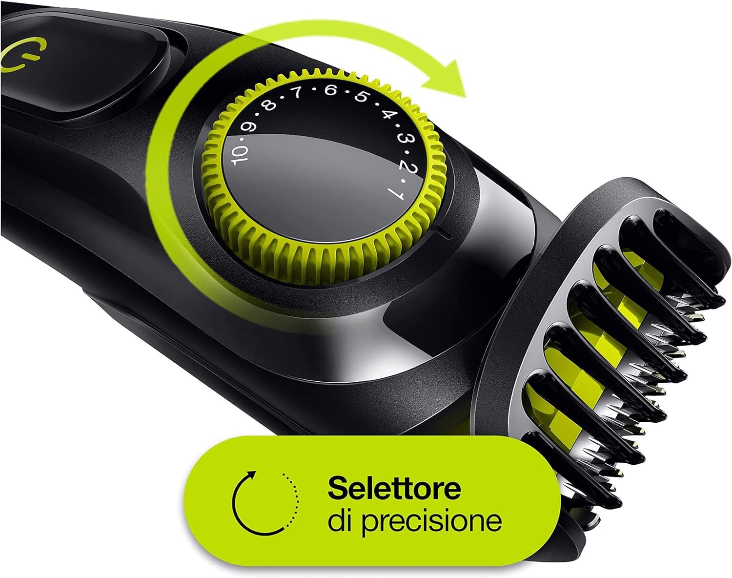Braun BT3221 Regolabarba Uomo e Tagliacapelli con Lame Affilate di Lunga Durata, 20 Impostazioni di Lunghezza, Nero/Verde