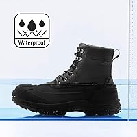 Vista 3 de NORTIV 8 Botas de invierno para hombre, impermeables, antideslizantes, resistentes al frío, botas Hikng