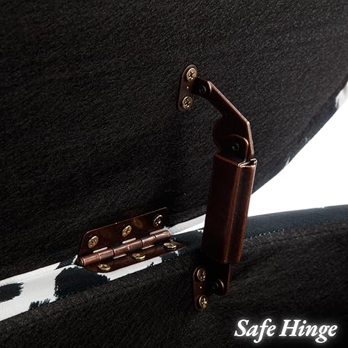 Miniatura 33 de LukeAlon Bonito banco de zapatos de terciopelo con almacenamiento, banco de entrada tapizado de 45 pulgadas de ancho con marco de madera maciza,