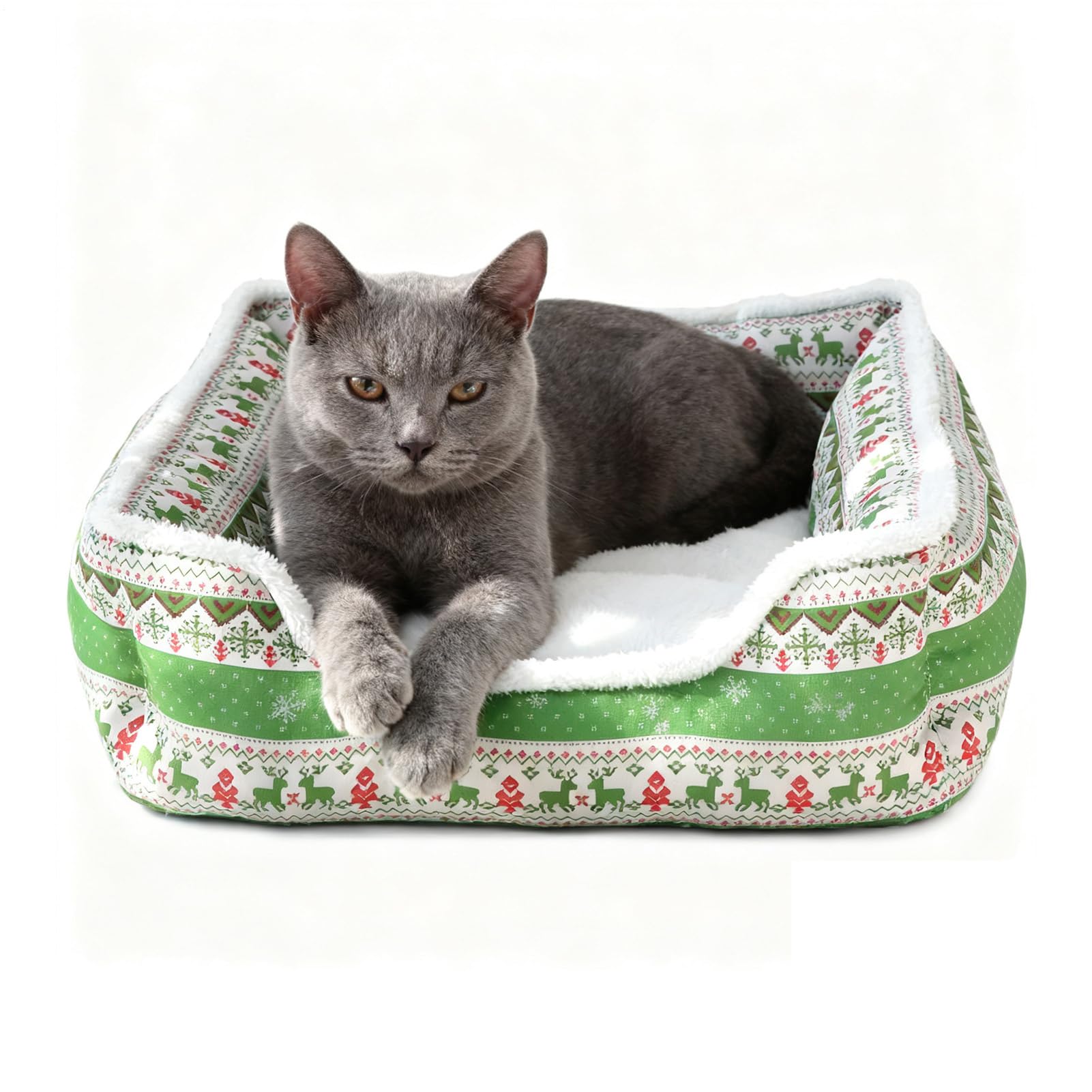 Lit de canapé de Noël pour chat pour soulager le stress et le froid