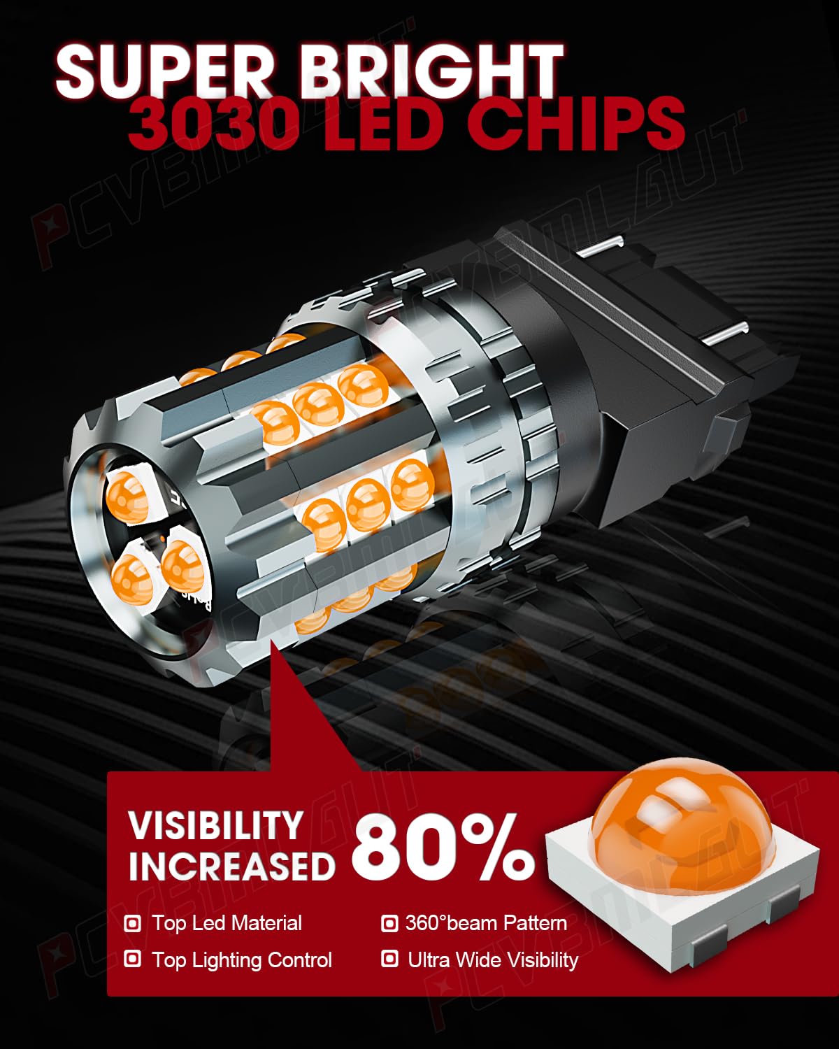 PCVBMLAUT Compatible with Ford F150 2004 2005 2006 2007 2008 2009 2010 2011 2012 2013 2014 Led Front/Rear Turn Signal Lights, Amber Light Led Halogen Replacement Bulb, 2 Bulbs