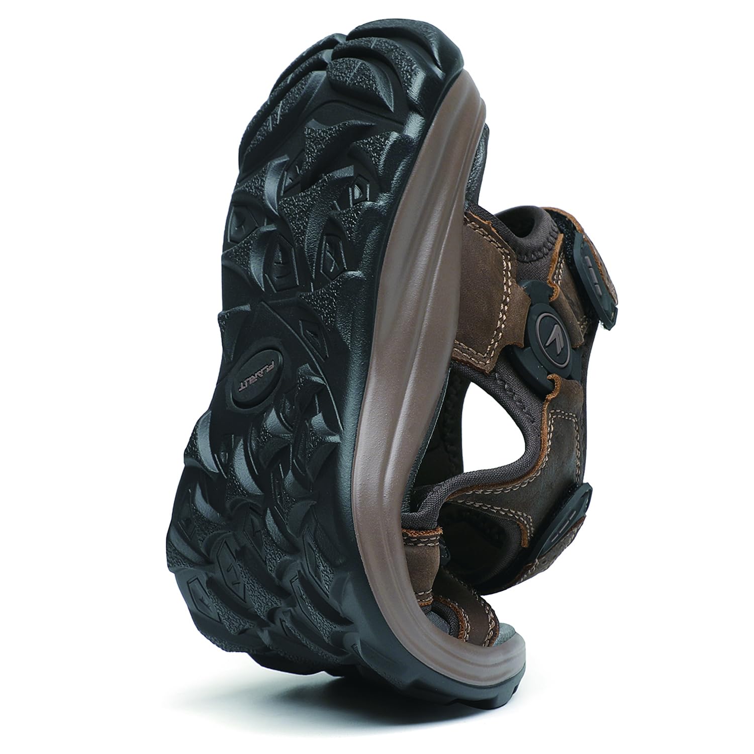 FLARUT Sandalias de Cuero para Hombre Trekking Senderismo Verano Playa Abiertas