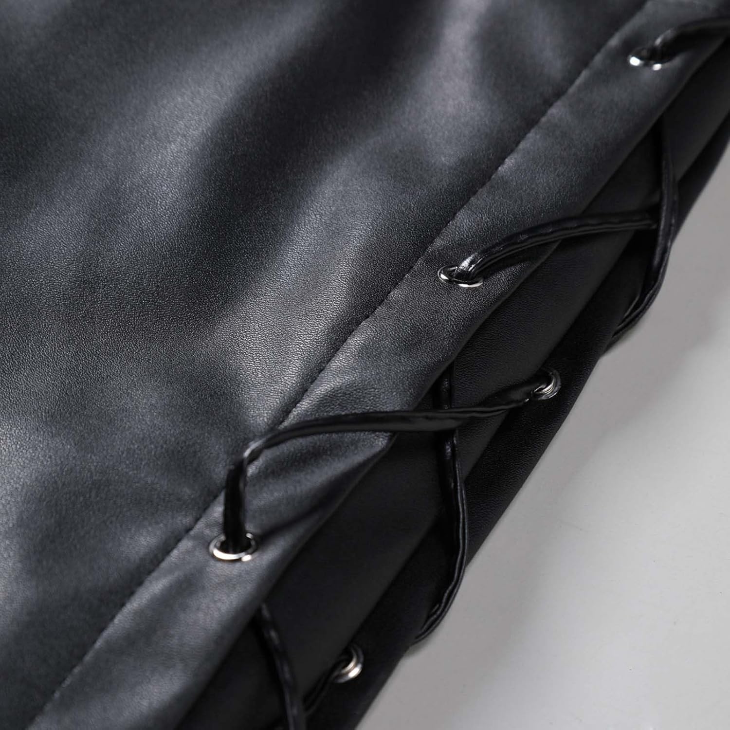 Cambkatl Men's Punk PU Leather Pants Vintage Gothic Steampunk Faux Leather Biker Pants Motocycle Hip Hop Pants