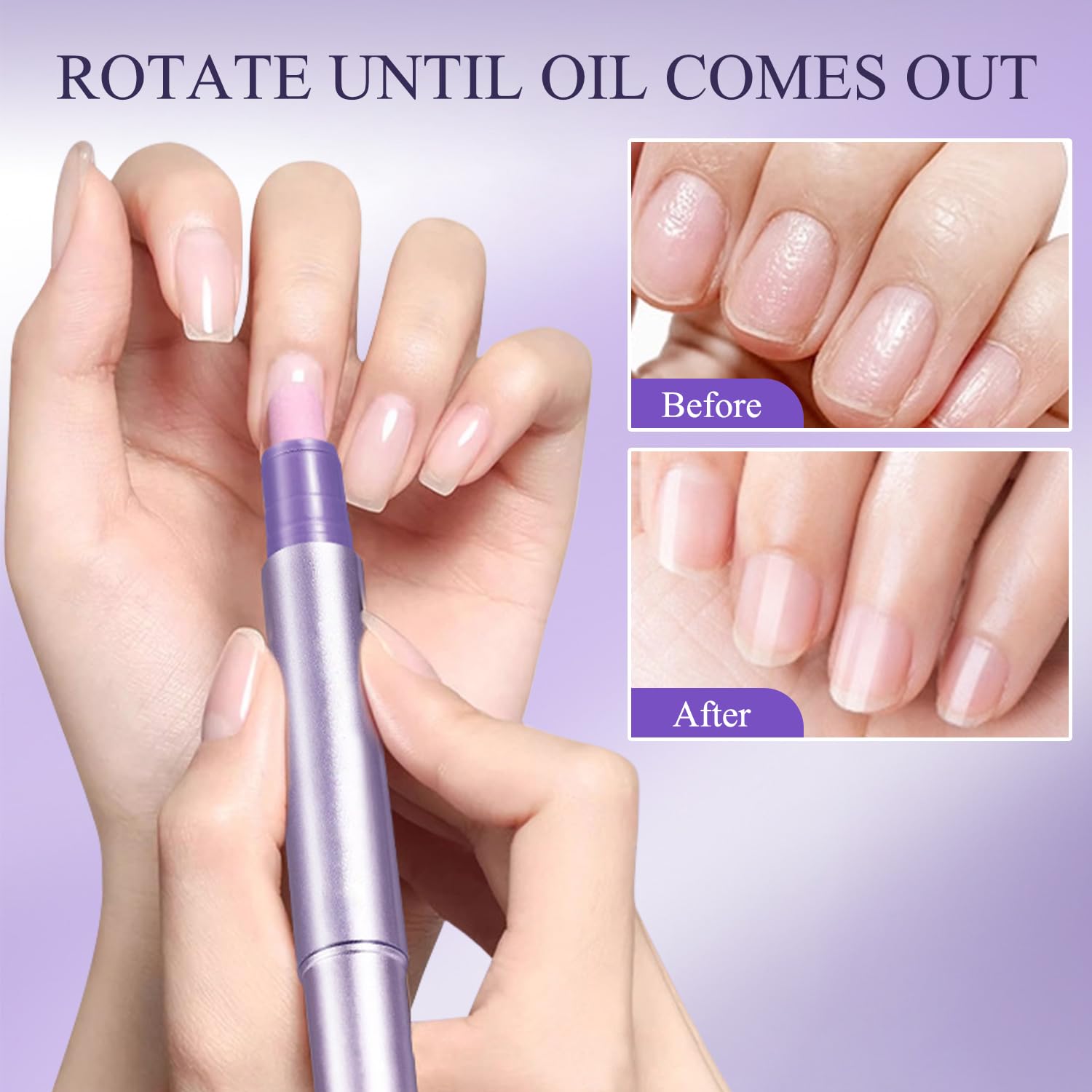 2Pcs 3-IN-1 Cuticle Oil Pen for Nails with Ceramic Tip Cuticle Pusher Moisturize Soften Nail Repair for Damaged Nails Dry Hangnail Care Nail Oil Pen for Nail Strengthener and Growth Light Fragrance