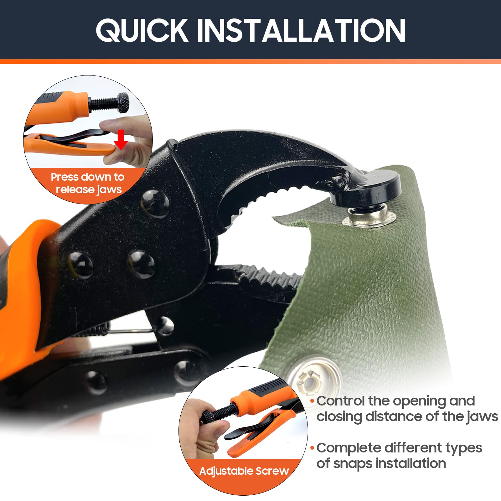 Snap Fastener Tool Kit - 220 Snaps Included -4