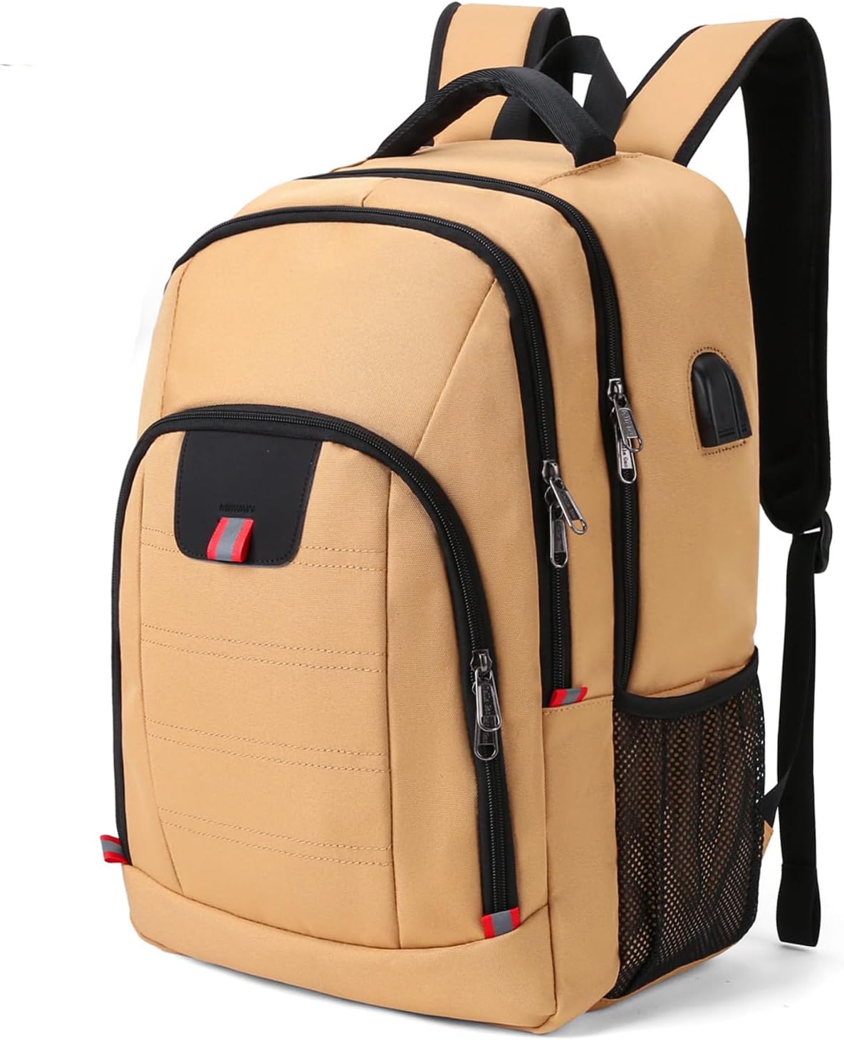 Della Gao Travel Laptop Backpack, Large Anti Theft Backpack for Men and Women with USB Charging Port, Water Resistant Big Business Computer Backpack Bag Fit 17 Inch Laptop,Yellow 17 Inch Yellow-l
