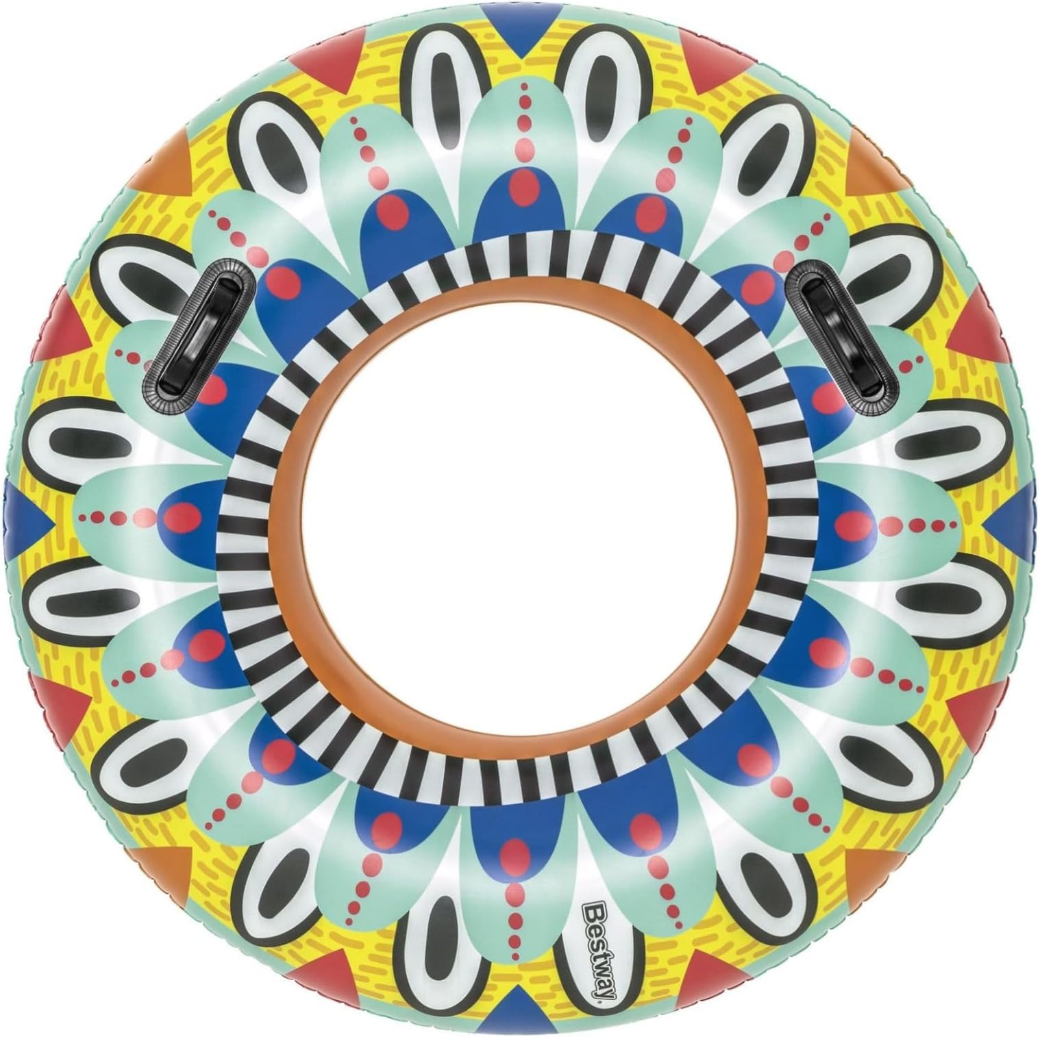 Flirty Fiesta Swim Tube, 42" Inflatable Ring with Handles, Beach and Pool Float Toy for Kids, Multi-coloured,One Size,36294