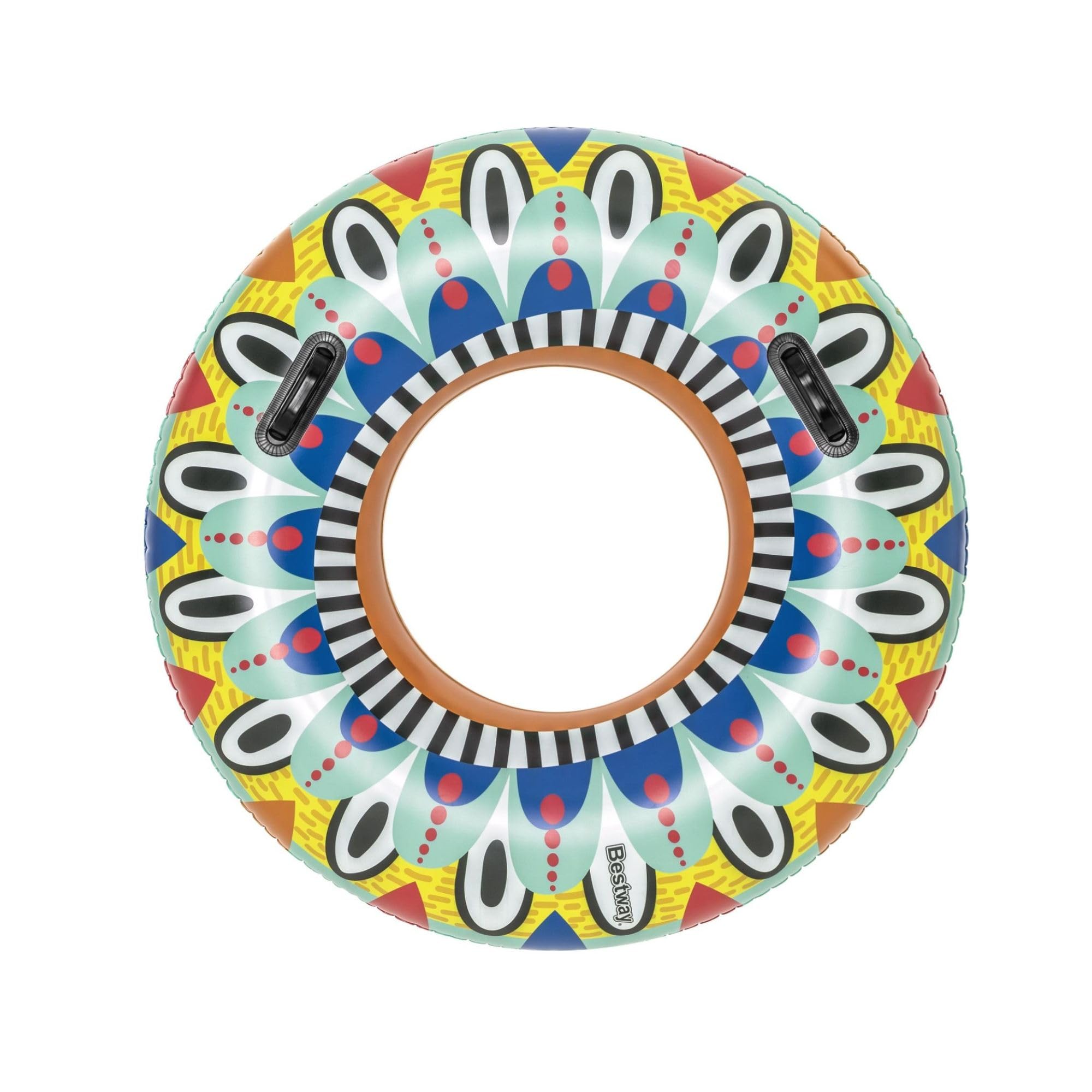 Flirty Fiesta Swim Tube, 42" Inflatable Ring with Handles, Beach and Pool Float Toy for Kids, Multi-coloured,One Size,36294