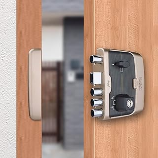 Godrej Rim Lock I Pentabolt Aries 3KS I 5 Bolts I 2C Deadbolt I for Inside Opening Door l Left/Right Handed Doors I 4 Keys... Price In India