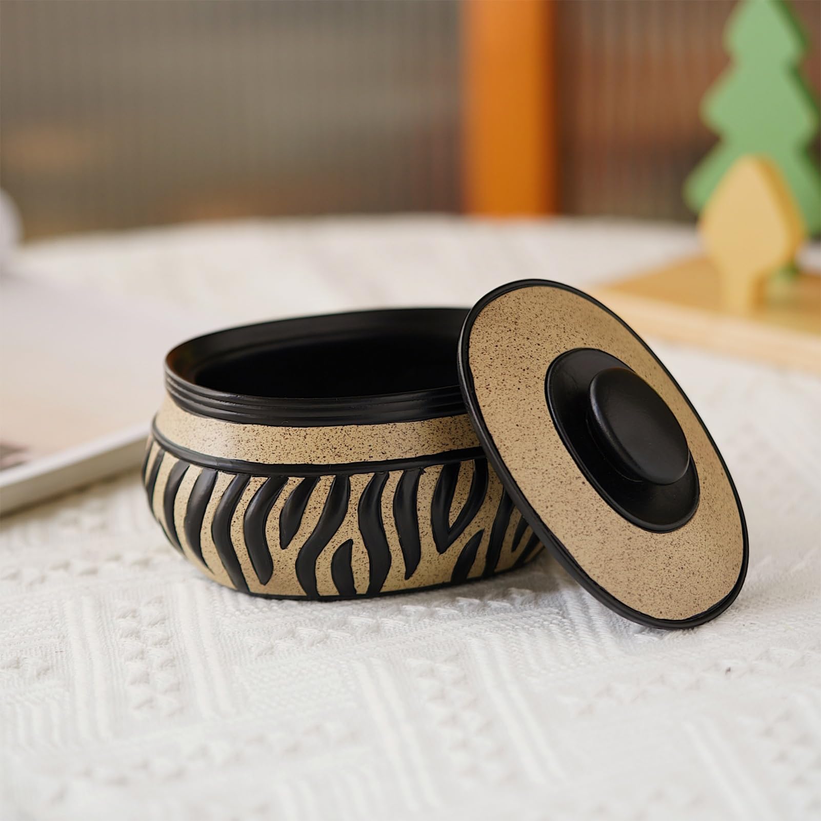 Organizer Na Biżuterię Zebra Print Organizer Na Drobiazgi | Małe Pudełko Na Drobiazgi Z Żywicy Z Pokrywą Dla Pierścionków Kolczyków Kobiet Dziewczynek Matek Panien Młodych Ślubu