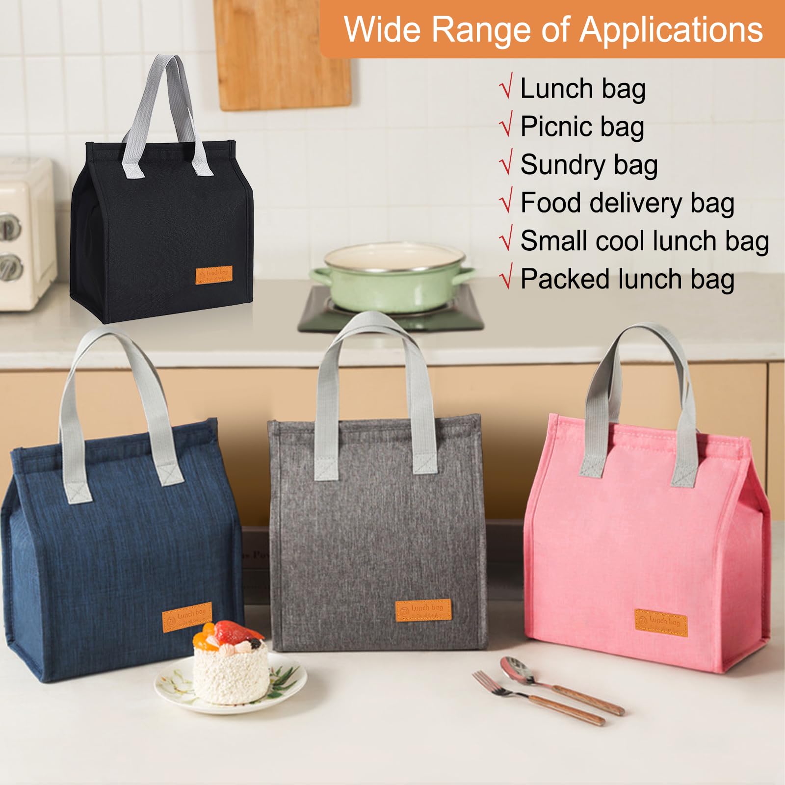 1 pezzo Borsa termica per il pranzo personalizzata, grande capacà, con nome personalizzato, motivo floreale rosa e iniziali da A a Z, borse termiche da donna per il lavoro, borse termiche per