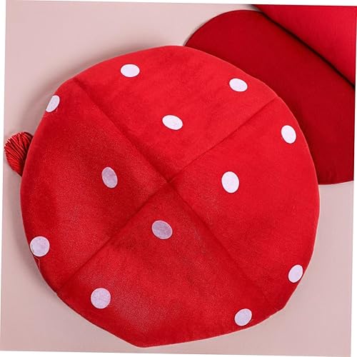Miniatura 5 de STOBOK Sombrero de hongo, 15.7 x 15.7 in, adorable disfraz de hongo rojo, sombrero de fiesta, sombrero de seta para niños, decoración de cosplay
