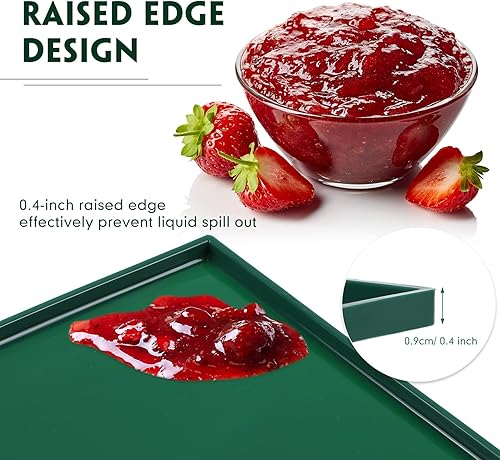 Vista 3 de Thenshop 8 bandejas deshidratadoras de silicona con borde y 10 alfombrillas deshidratadoras de malla, antiadherentes, reutilizables, de cuero, Verde