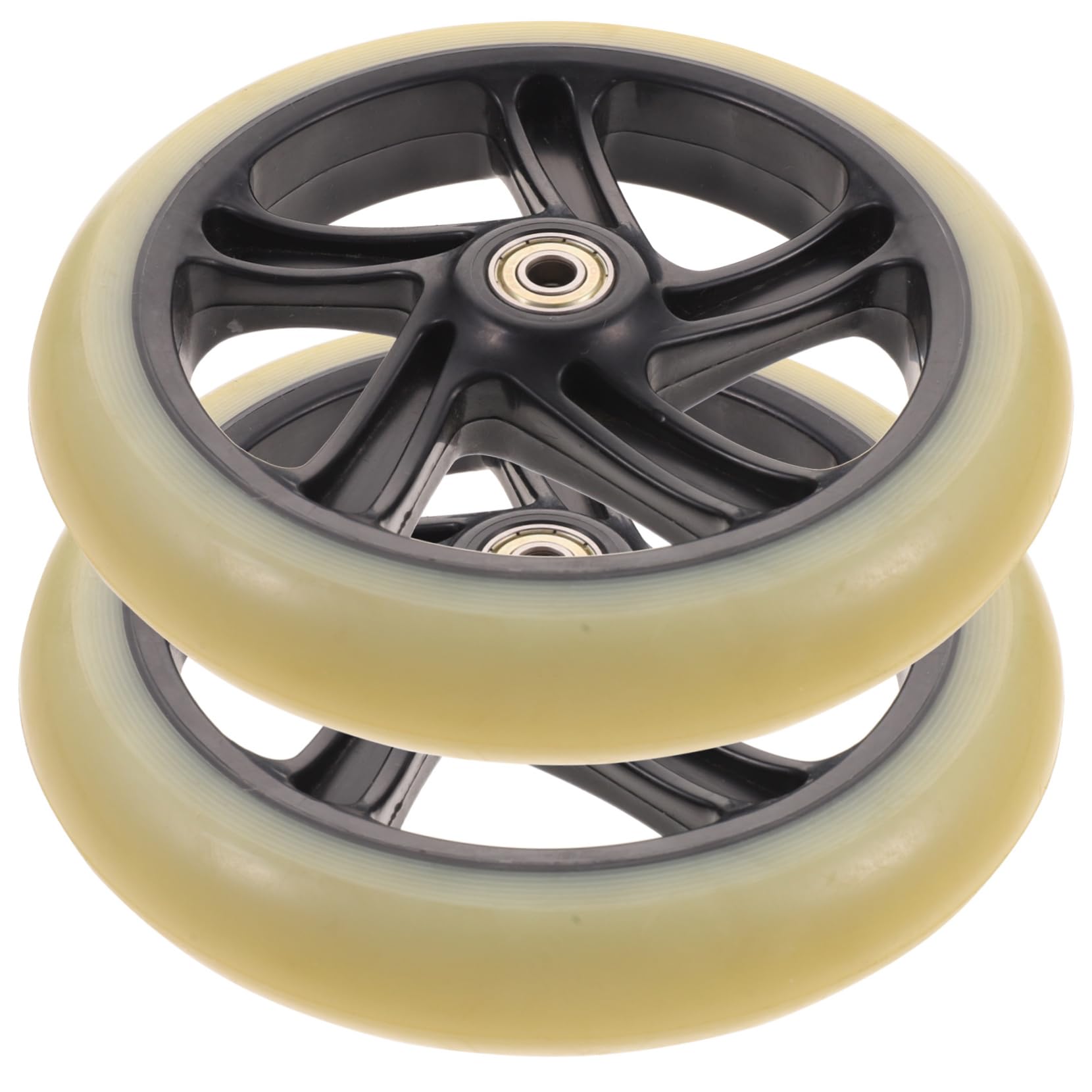 BESPORTBLE 2Pcs Non Skid PU Scooter Wheels with Bearings Durable Replacement Skateboard Wheels for Smooth Skating Experience and Enhanced Performance