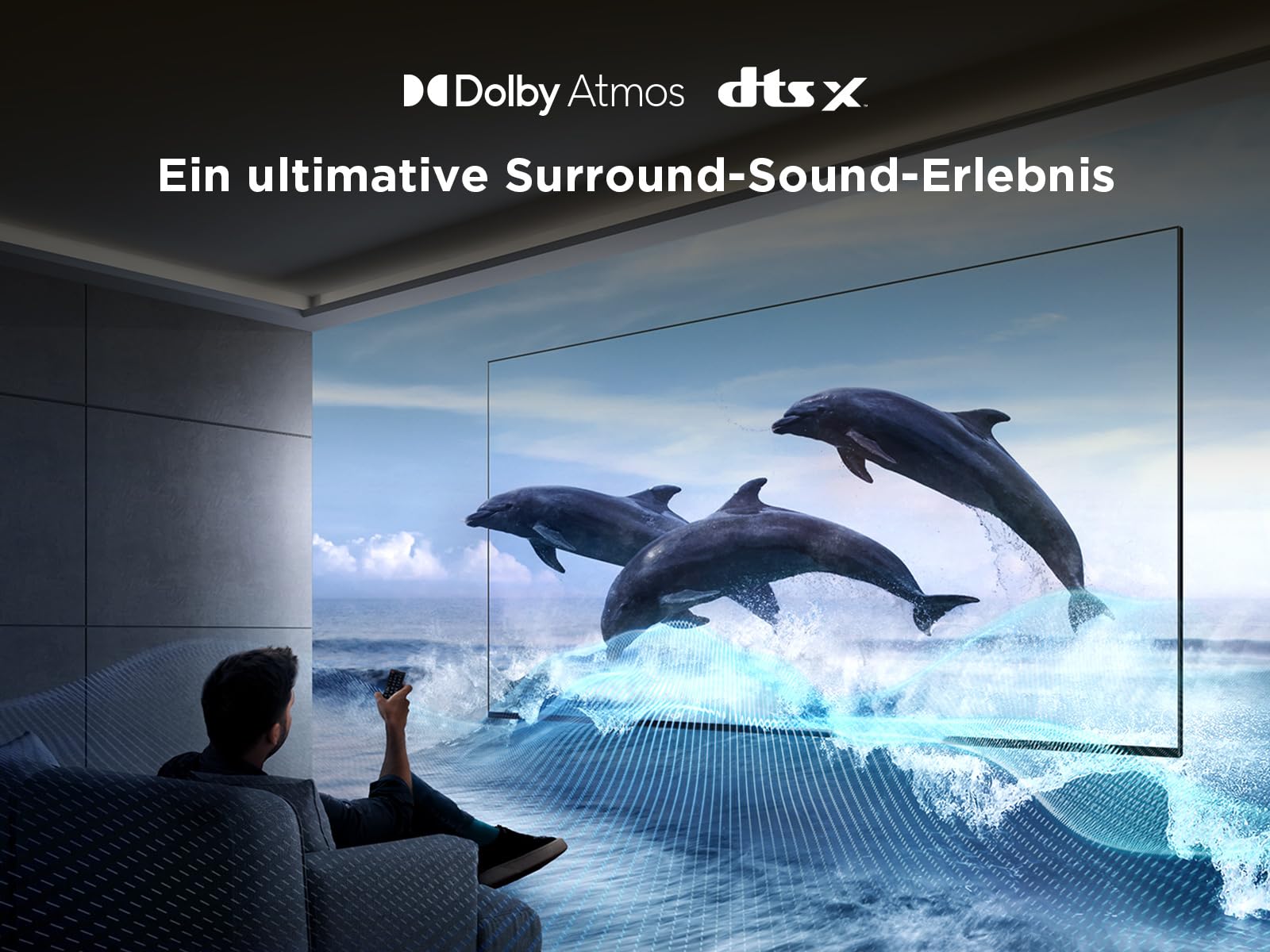 TCL 43T6C 43 Zoll QLED Fernseher, 4K UHD Fire TV, HDR10+, Dolby Vision & Atmos, Smart TV mit Sprachsteuerung mit Alexa, Google Cast & AirPlay 2