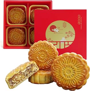 KWOLYKIM Classic Cantonese Mooncake Fiver Kernel Flavor Mooncakes 經典廣式五仁月餅 14.11oz Chinese Traditional Dessert Asian Pastry Mid-Autumn Festival Moon Cakes