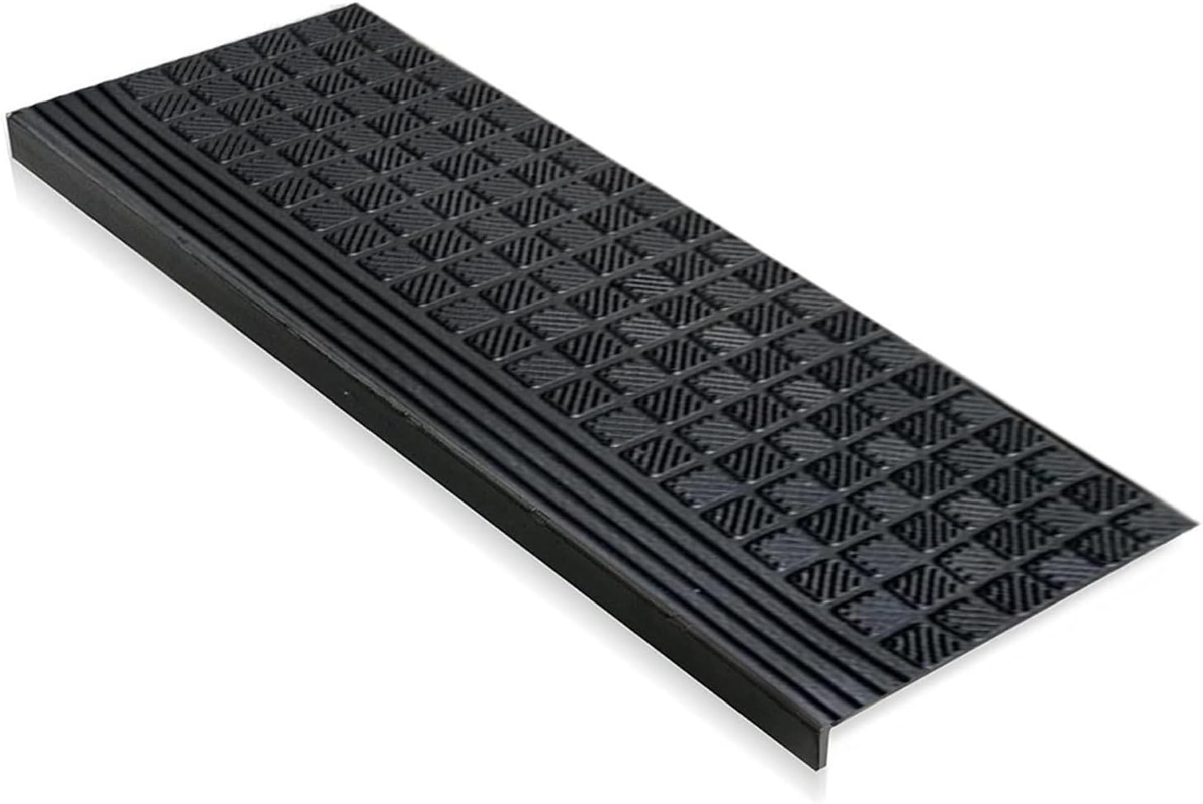 KARAT Tappetini per scale in gomma Diamond per esterni, gradini autoadesivi antiscivolo e resistenti alle intemperie UV, protezione per scale anti-inciampo (30 x 120 cm, 10 pezzi)