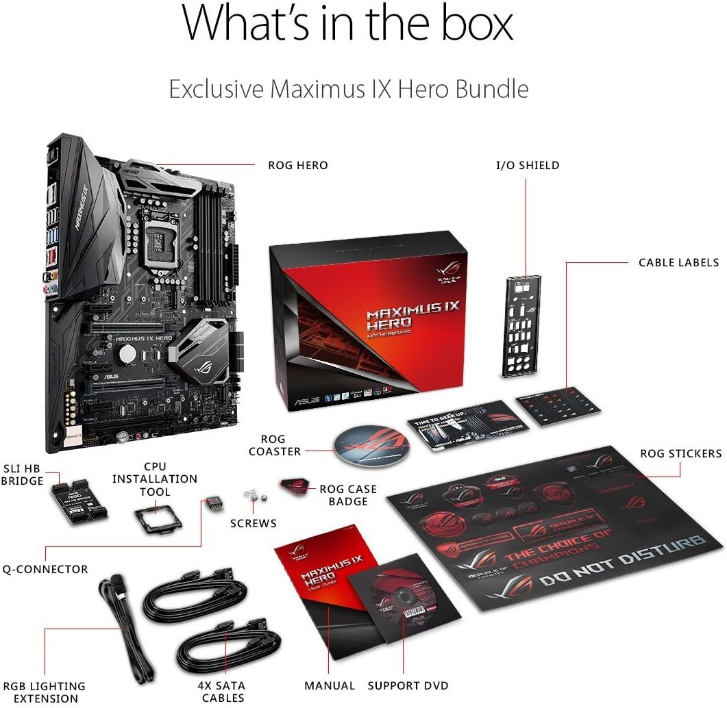 Contents of ASUS ROG Maximus IX Hero box