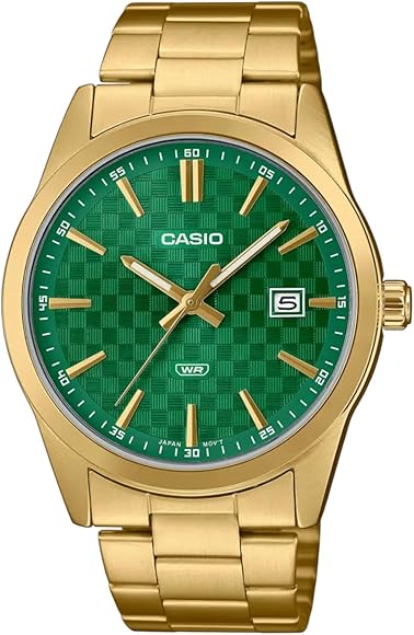 新品 CASIO Collection グリーンカラー デイトアナログモデル