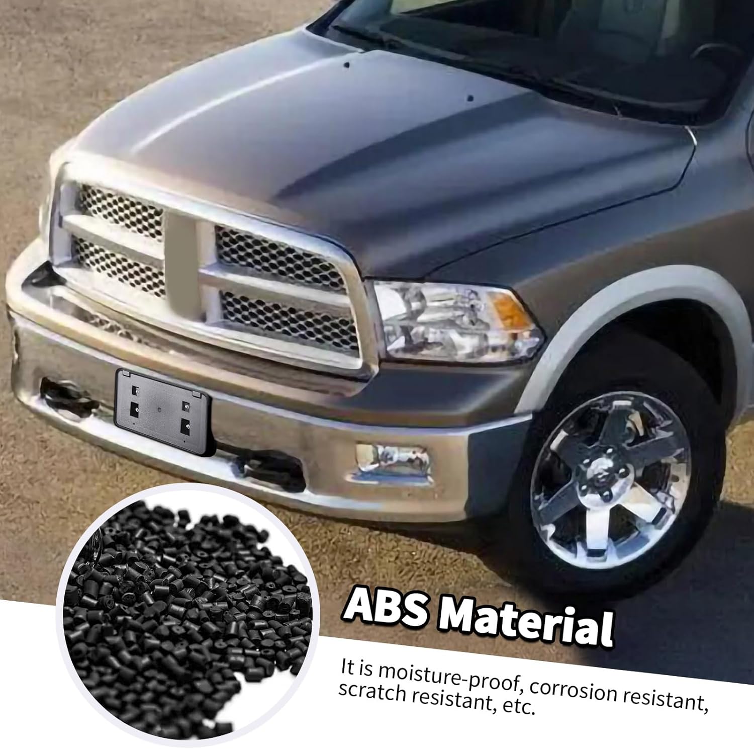 Jimen for Ram License Holder, Front Plate Tag Mount Frame Bracket Fit for Dodge Ram 2002-2009 - Image 5