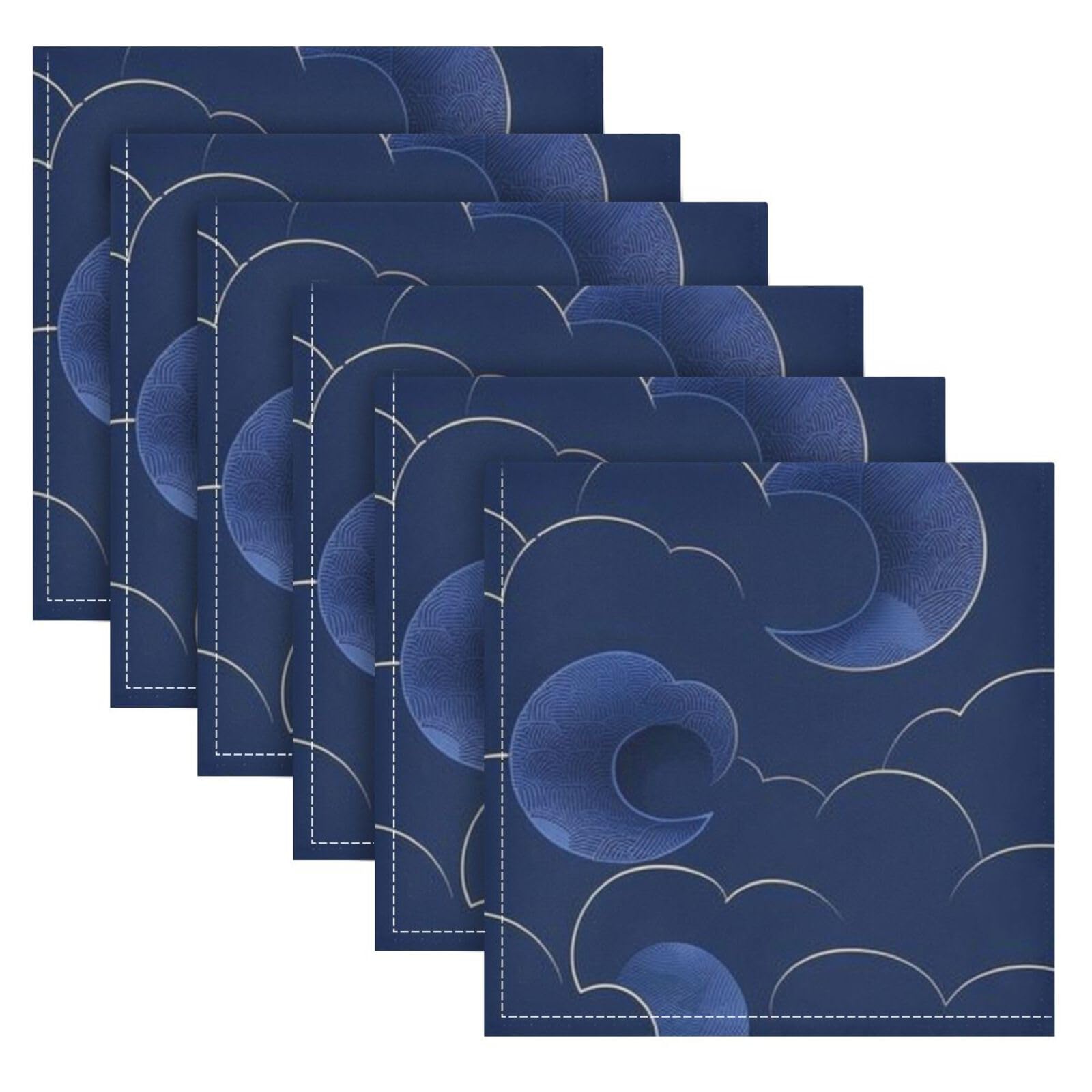 Serviettes en tissu bleu marine pour repas asiatique et décoration chic