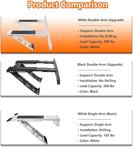 Miniatura 9 de CAT SO RICH Soporte de aire acondicionado para ventana, soportes universales de CA, soporte resistente de hasta 165 libras