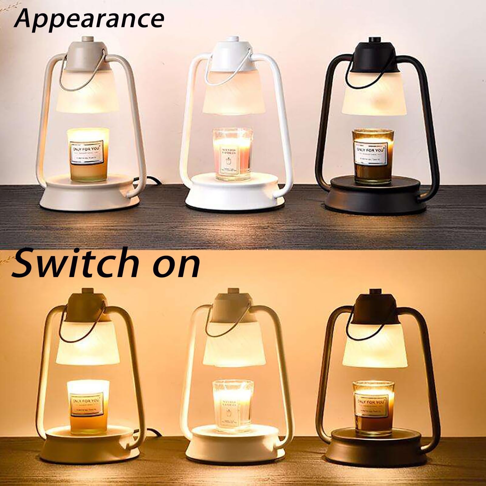 Lampa Podgrzewająca Świec, Latarnia Z Przyciemnieniem Timerem Stylu Vintage, Prezenty Dla Kobiet, Światło Ocieplające Dom Nowego Wystroju Sypialni Domu, Nie Obejmuje(Brown)