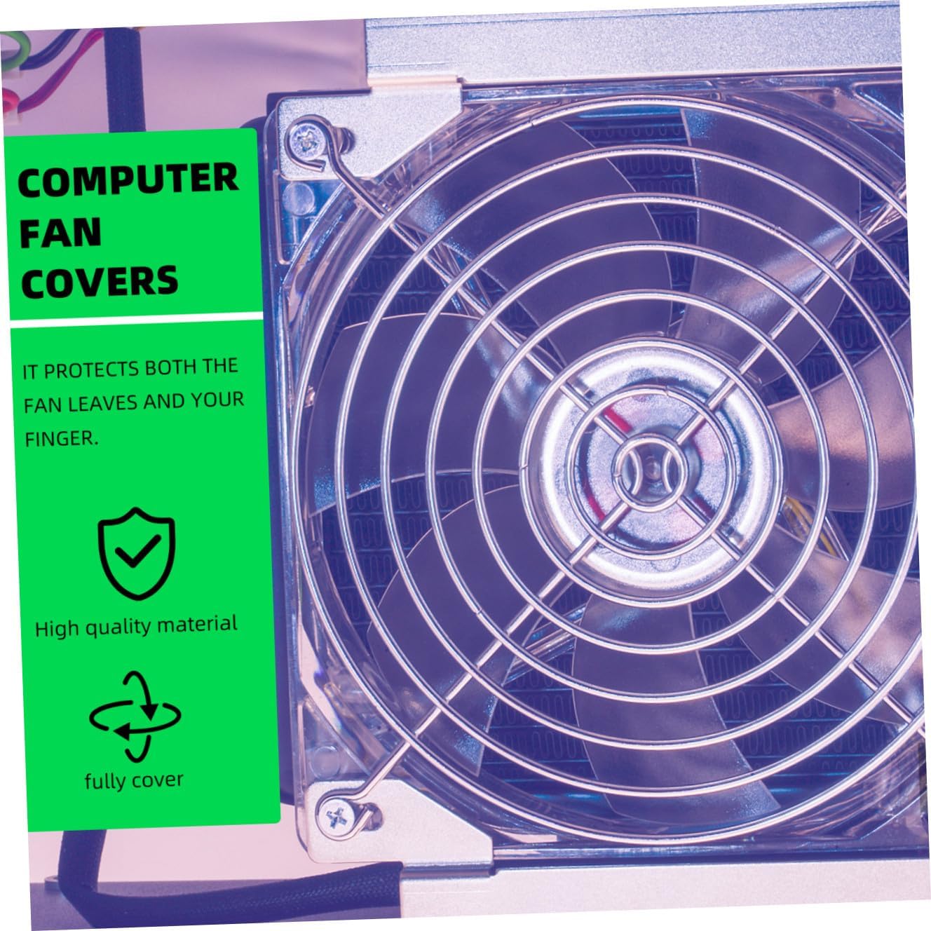 10pcs Metal Cooling Fan Protective Net Grille 8cm Dustproof Fan Cover for Computer Cases Universal Fit Easy Installation Black