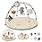 Blissful Diary Baby Play Gym Mat, Tummy Time Activity Mat with 6 Detachable Toys for Stage-Based Sensory & Motor Skill Development, Easy to Install & Clean, Baby Essentials Gift, Sandy Beige