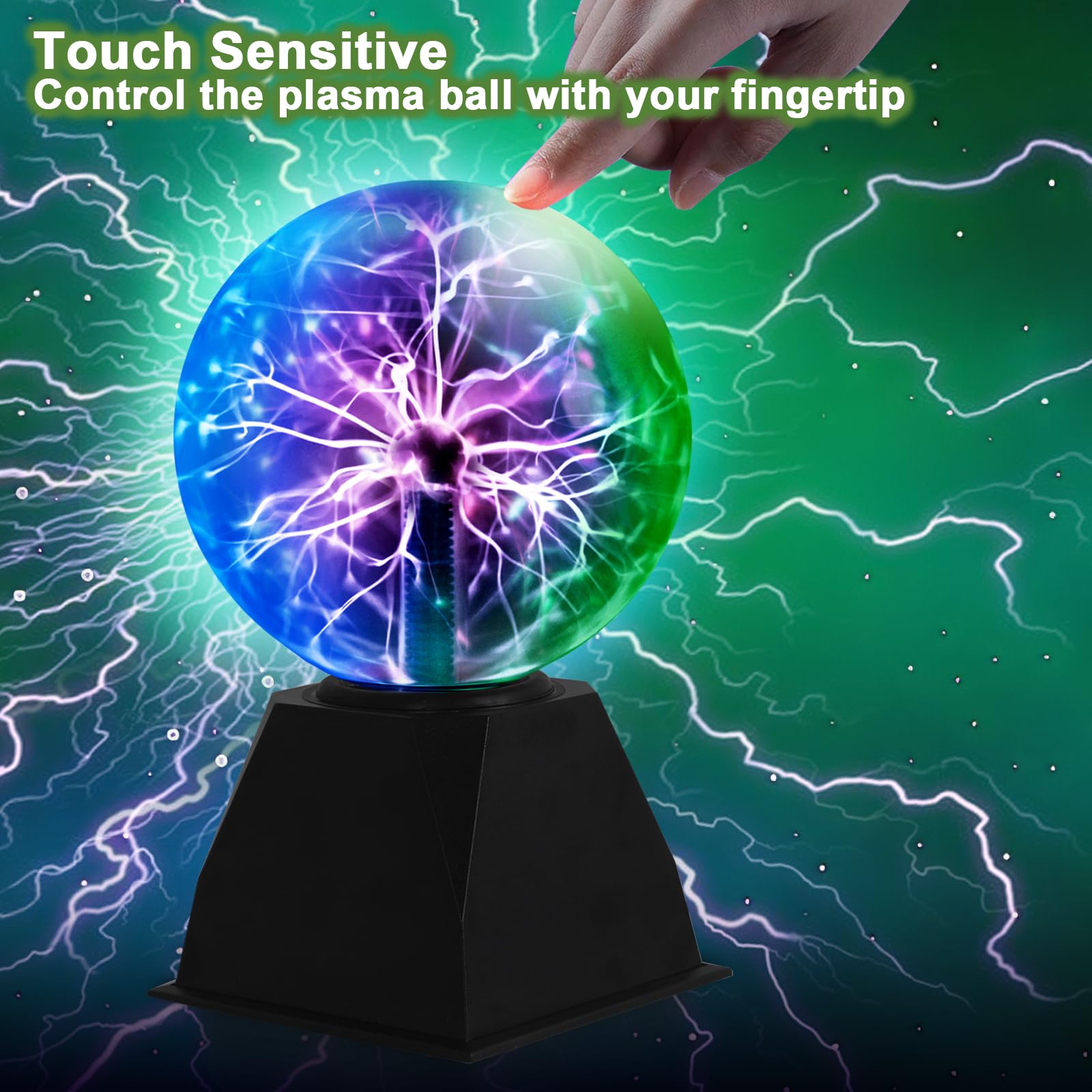 DELIPOP Boule De Plasma 6 Pouces - Lampe Sphère Ionique Tactile Et Réactive Au Son - Décoration Chambre Et Fête