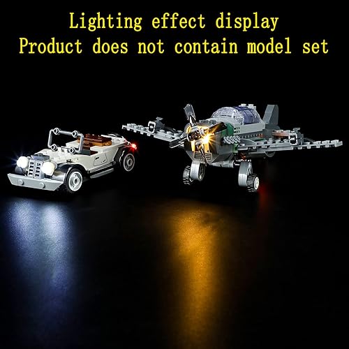 Miniatura 5 de Kit de luces LED compatible con Lego Fighter Plane Chase, para Indiana Jones 77012 (juego de modelos no incluidos)