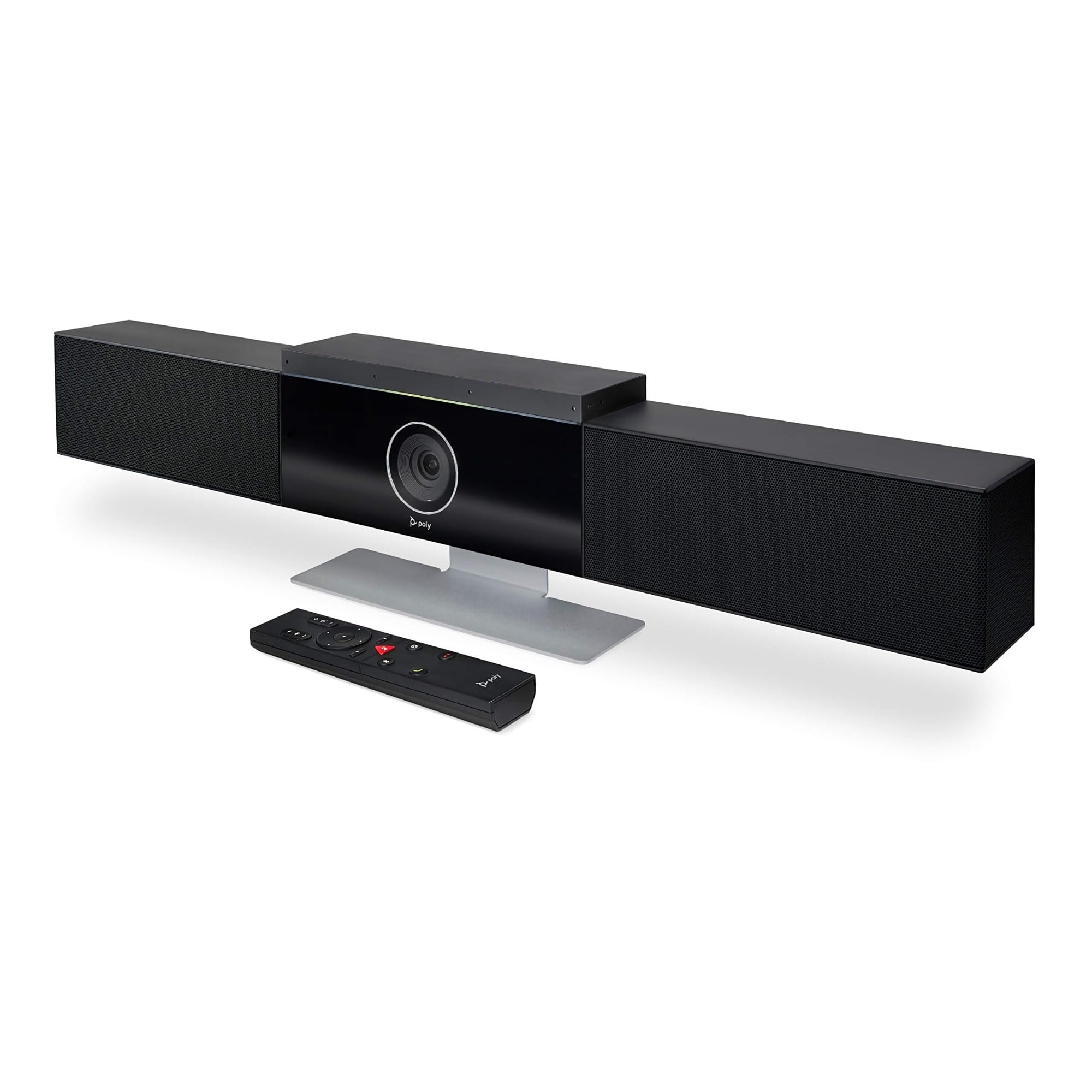Poly Studio, Barra Video USB, Riduzione dei Rumori, Raggio di Azione del Microfono fino a 4,6 m, Campo Visivo di 120°, Altoparlanti Stereo ad Alta Fedeltà, Videocamera Intelligente 4K, Nera