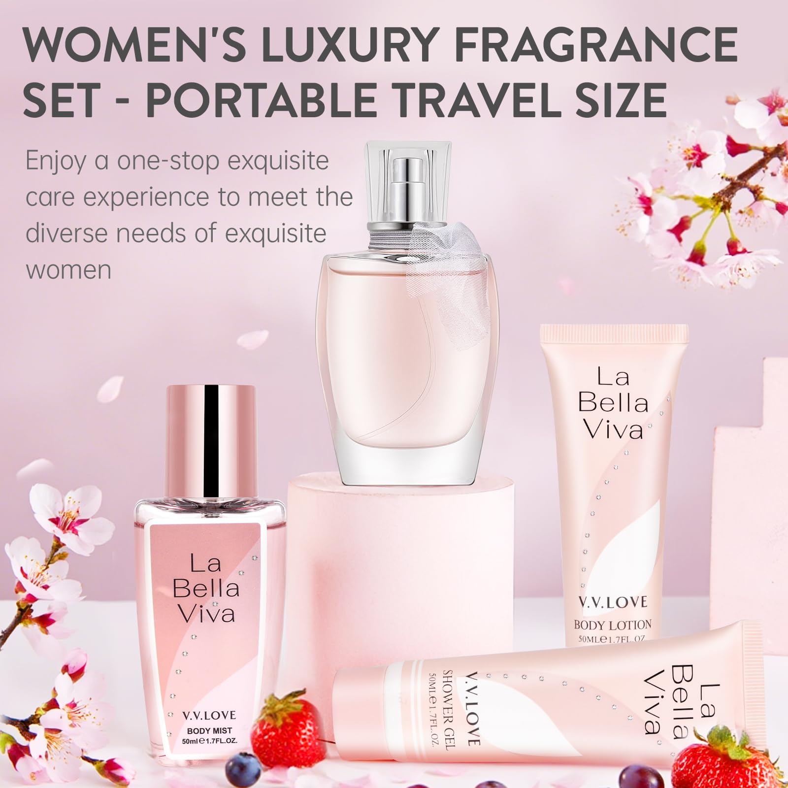 Oryginalne prezenty dla kobiet, zestaw do pielęgnacji skóry: perfumy, balsam do ciała, żel pod prysznic | Urodziny, Dzień Matki, Boże Narodzenie | Dla mam, przyjaciół, współpracowników