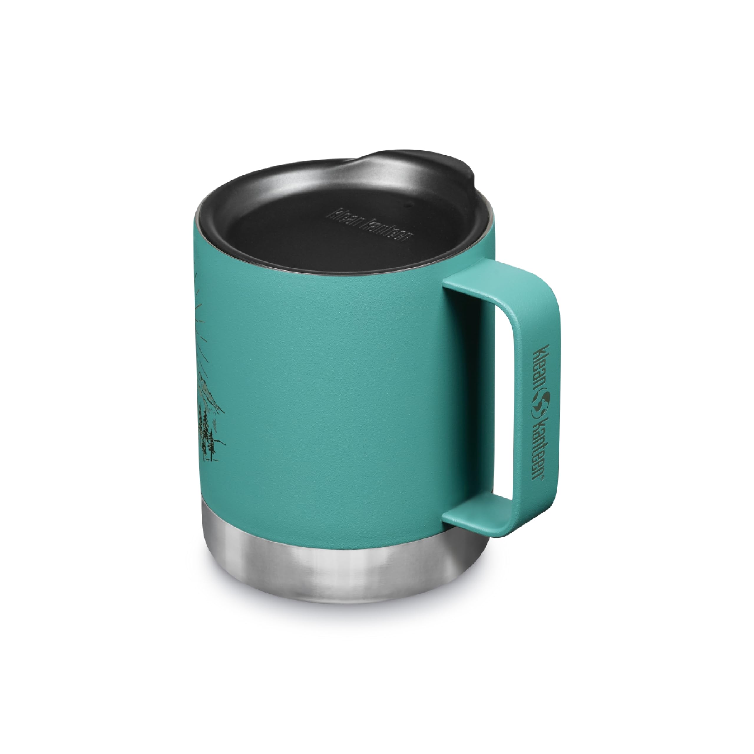 Klean Kanteen Camp Mug 12Oz Laser Etch Mntns Porcelain Green