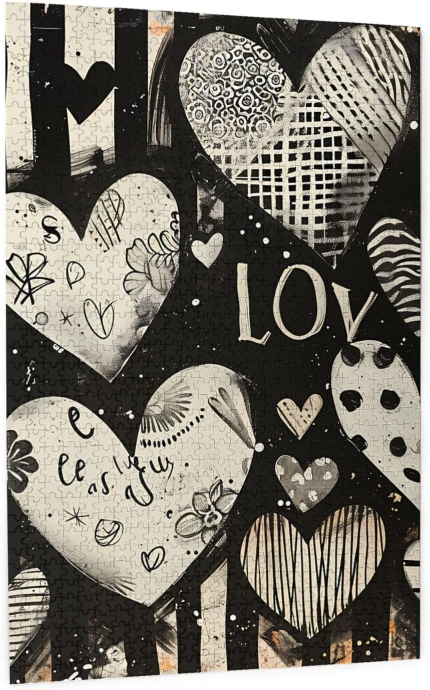 1000 Pieces Valentine's Day Love Heart Jigsaw Puzzles for Family Fun and Gift Giving