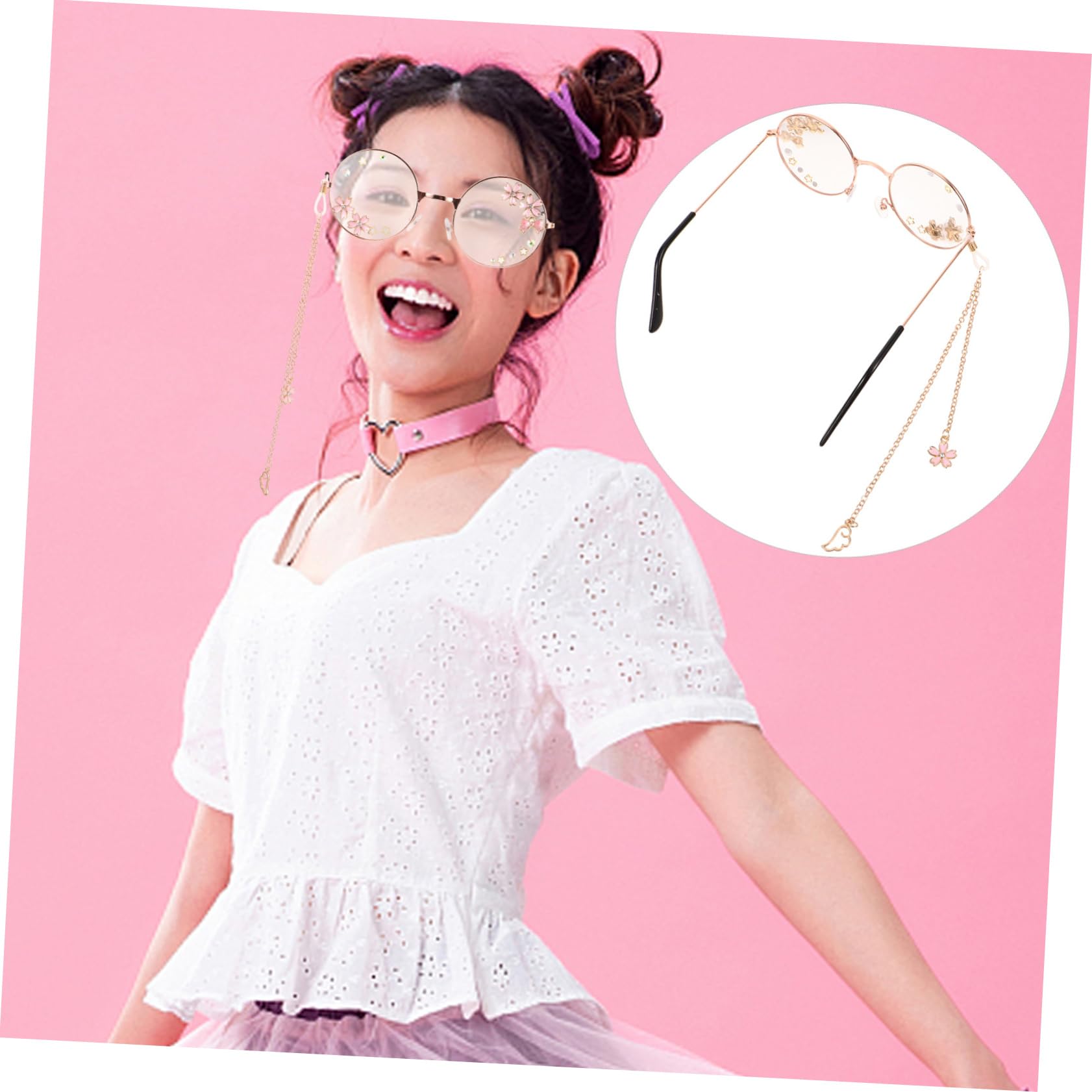 VALICLUD 5st Runde Brille Mit Gotischer Schleife Cosplay-brille Für Damen Cosplay-brille Für Frauen Brillen Für Frauen Party-sonnenbrille Lustige Brille Für Damen Kawaii-brille Metall