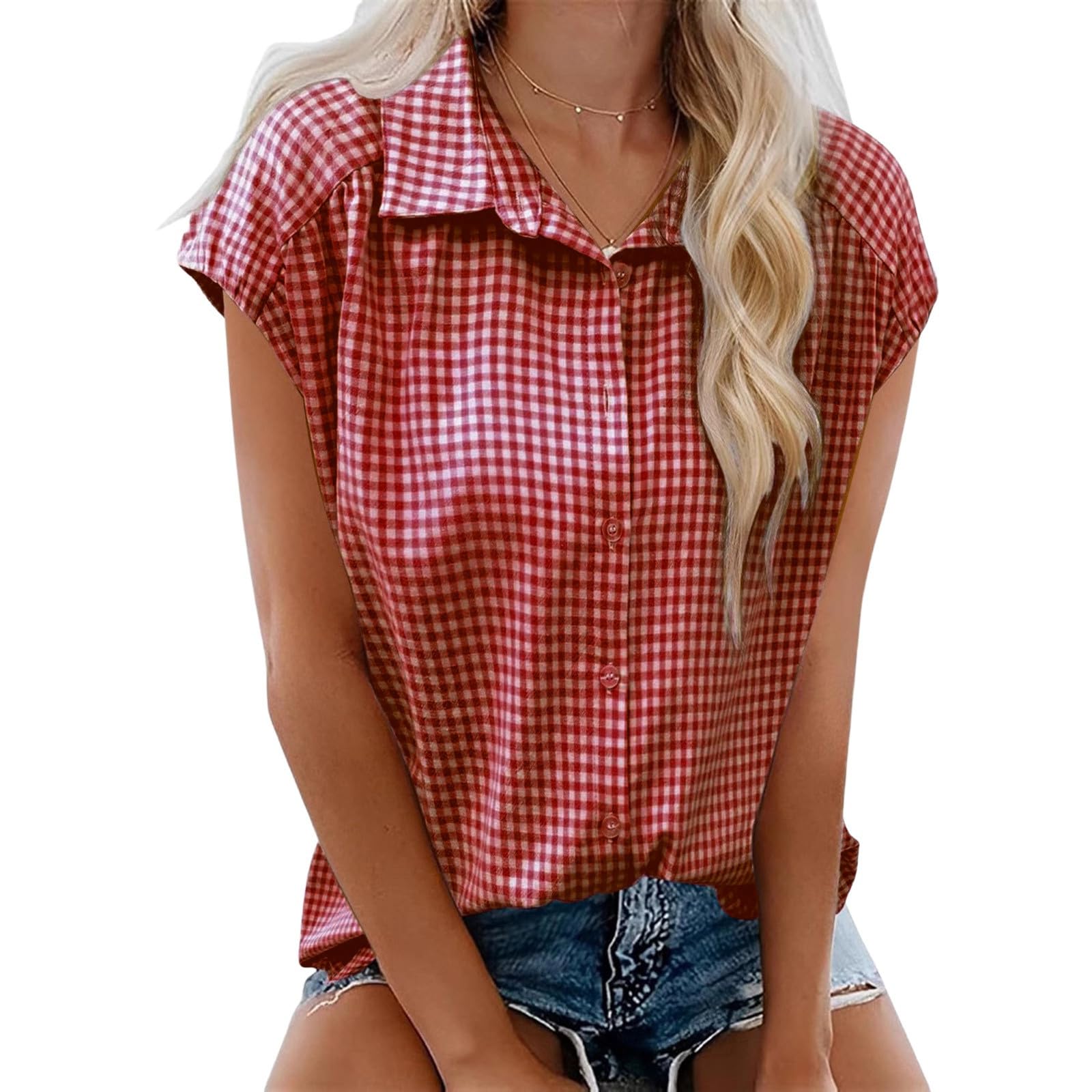 Chemisier traditionnel pour femme - Pour la fête de la bière - À carreaux - Coupe cintrée - Style campagnard - Élégant - Mode folklorique vintage - Chemise bavaroise