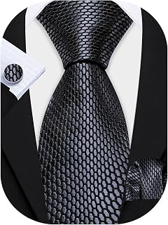 Mens Tie Set Plaid Check Neckties Formal Business Wedding Luxury Pocket Square Cufflinks
