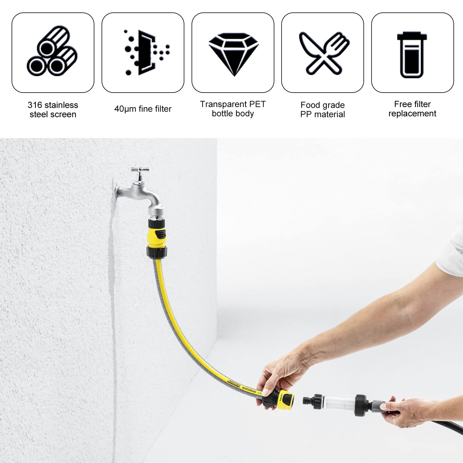 Caravan Waterfilter / Camper Waterfilter MET Slang van Alapure OWF003