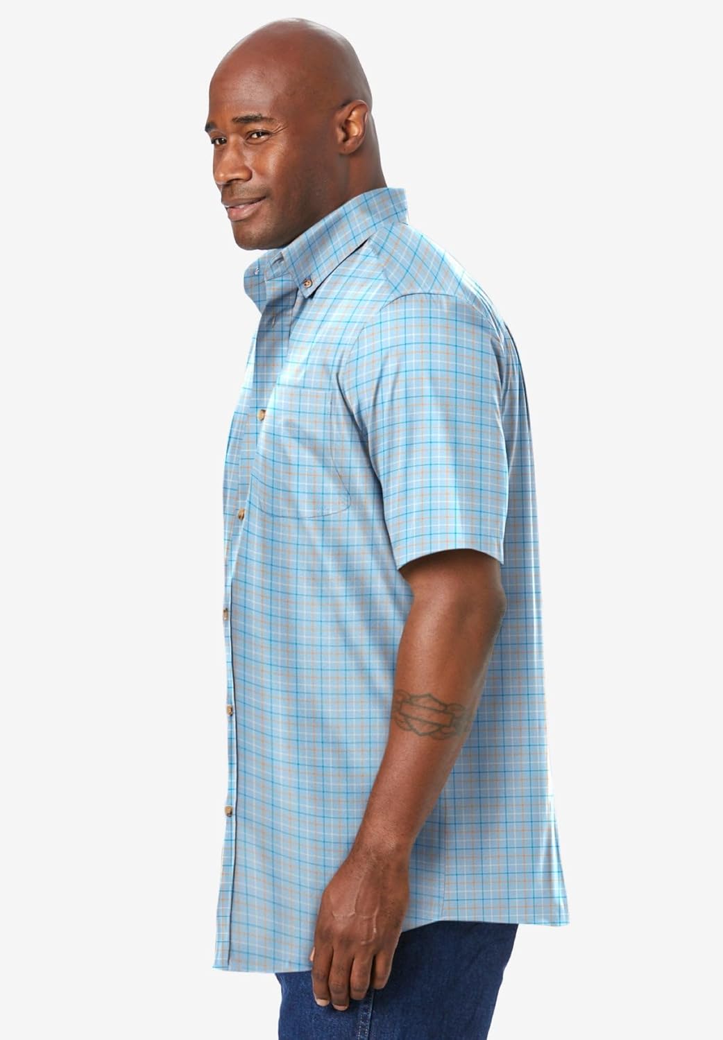 KingSize Men's Big & Tall Short Sleeve Wrinkle-Free Sport Shirt